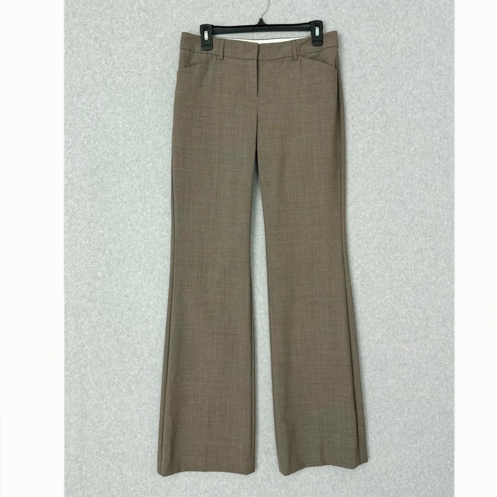 Express Design Studio Editor Pants Womens 4 Long 4L Brown Trouser Flare Office